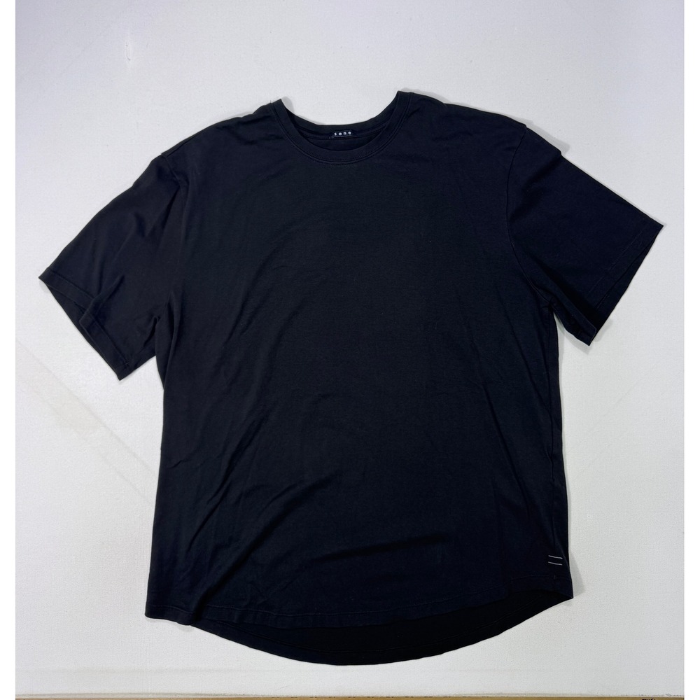 Sene Black Pima Cotton Elastane Short Sleeve T-Shirt Made in USA Minimalist